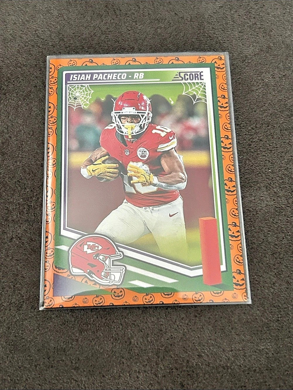 Panini 2025 Isiah Pacheco #278 Pumpkin Parallel Kansas City Chiefs Card